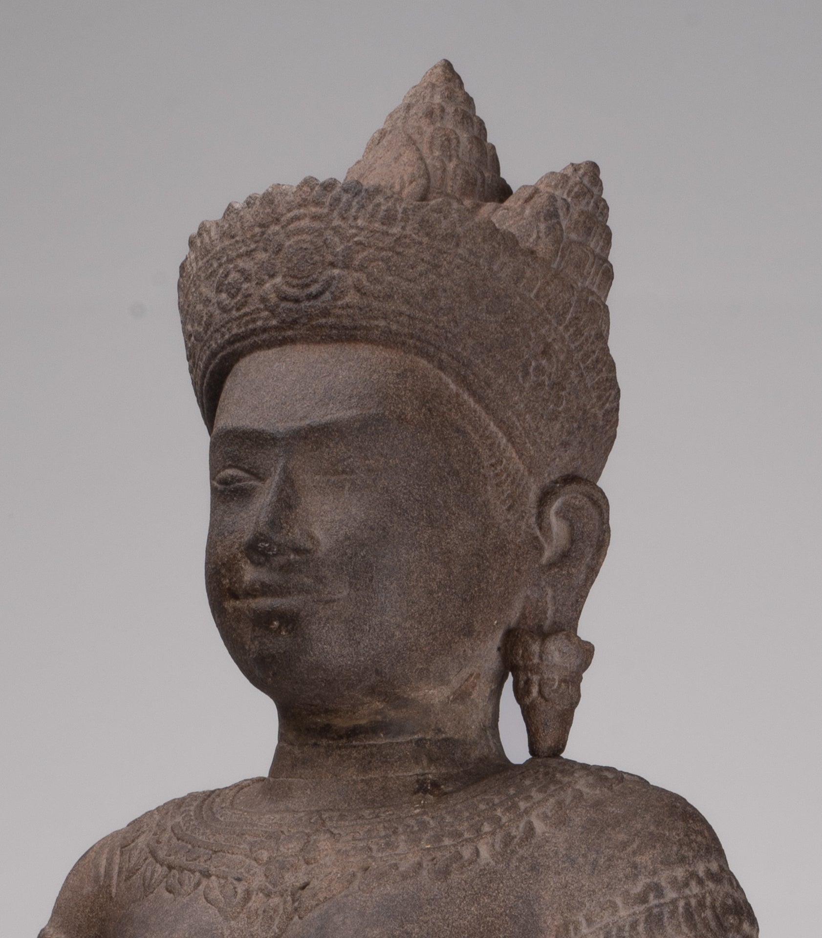 Apsara Statue - Antique Khmer Style Stone Angkor Wat Apsara or Angel Statue - 74cm/30"