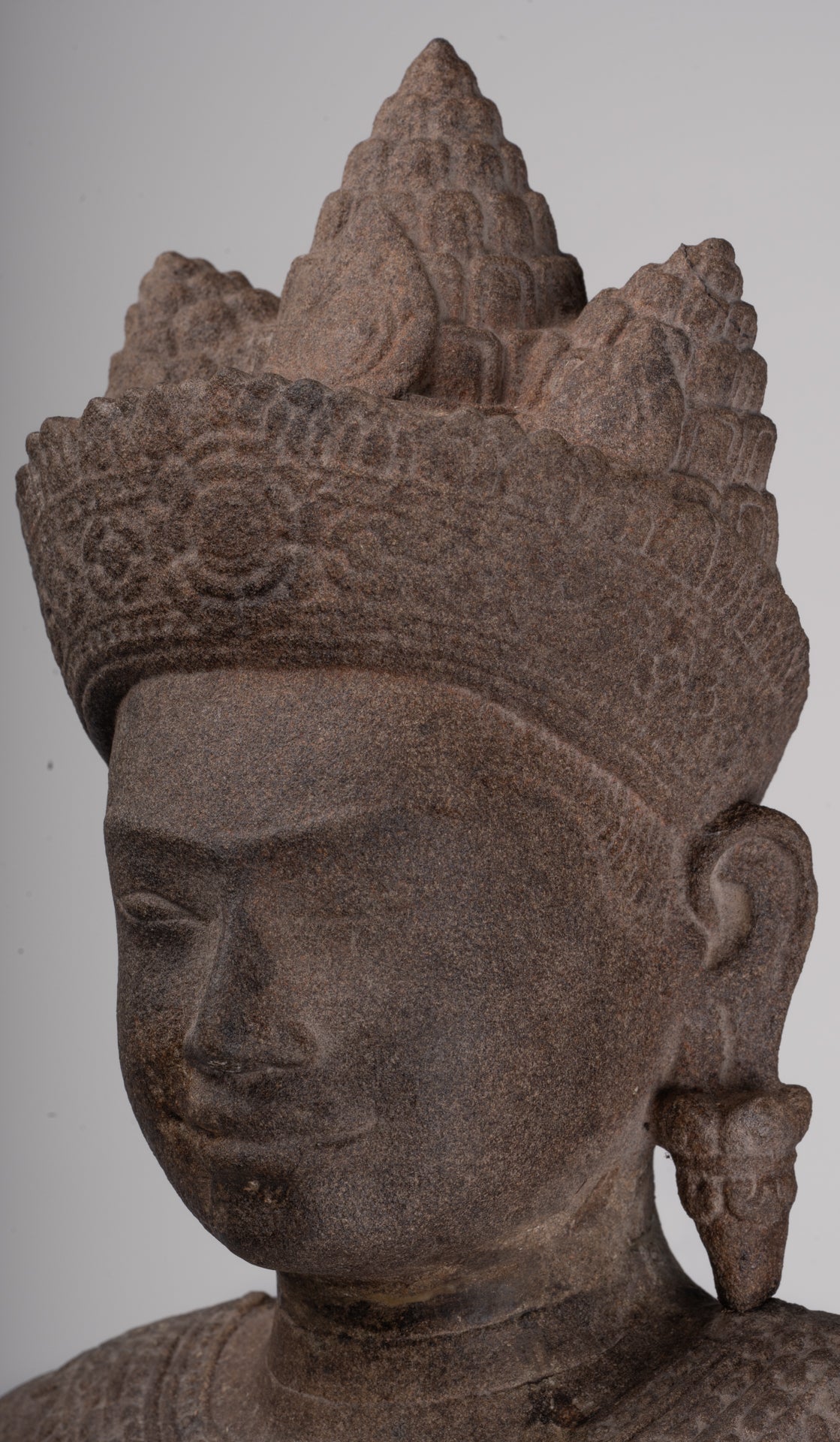 Apsara Statue - Antique Khmer Style Stone Angkor Wat Apsara or Angel Statue - 74cm/30"