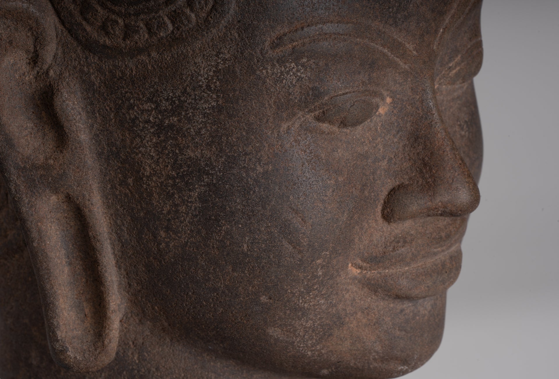 Krishna Statue - Antique Khmer Style Phnom Da Krishna (possibly) Statue - 41cm/16"