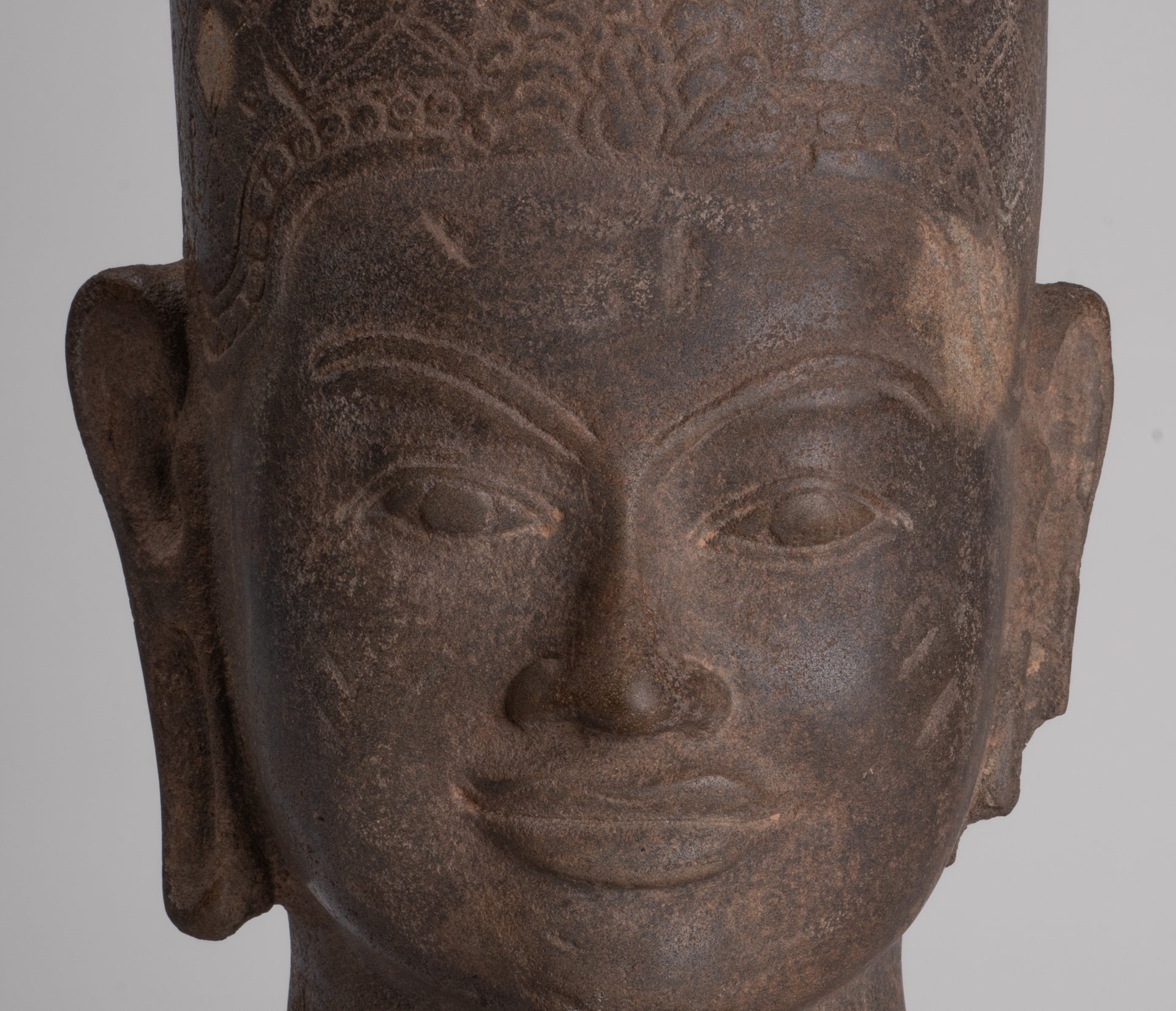Krishna Statue - Antique Khmer Style Phnom Da Krishna (possibly) Statue - 41cm/16"