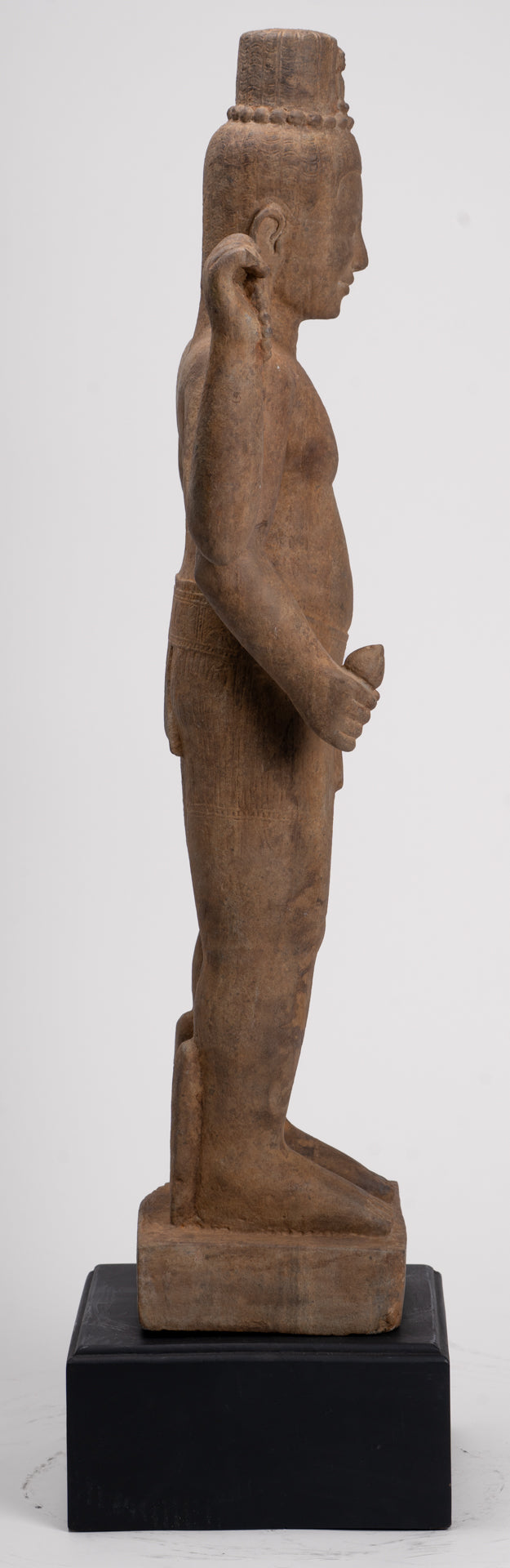 Antique Khmer Style Stone Koh Ker Standing Bodhisattva Avalokitesvara Statue - 91cm/36"