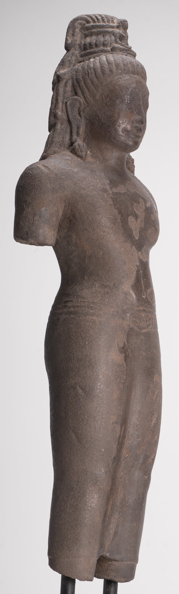 Antique Thai Style Stone Standing Bodhisattva Avalokitesvara Statue - 76cm/30"