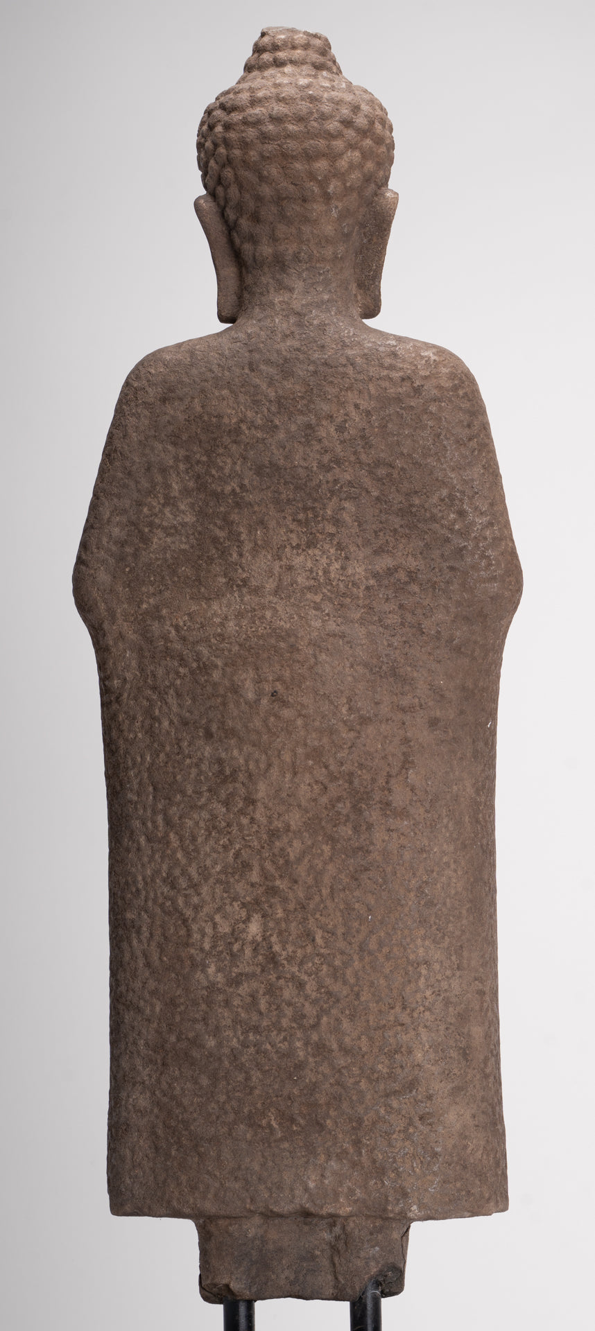 Buddha Statue - Antique Thai Style Stone Dvaravati Protection Buddha Statue - 76cm/30" Tall