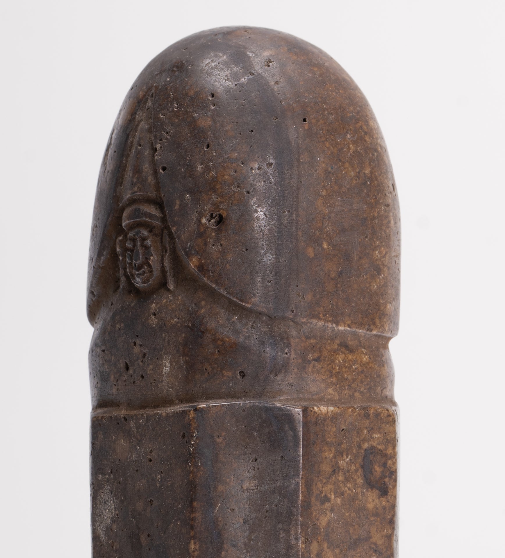 Antique Khmer Style Stone Shiva Mukhalinga Linga / Lingnum - 16cm/6"