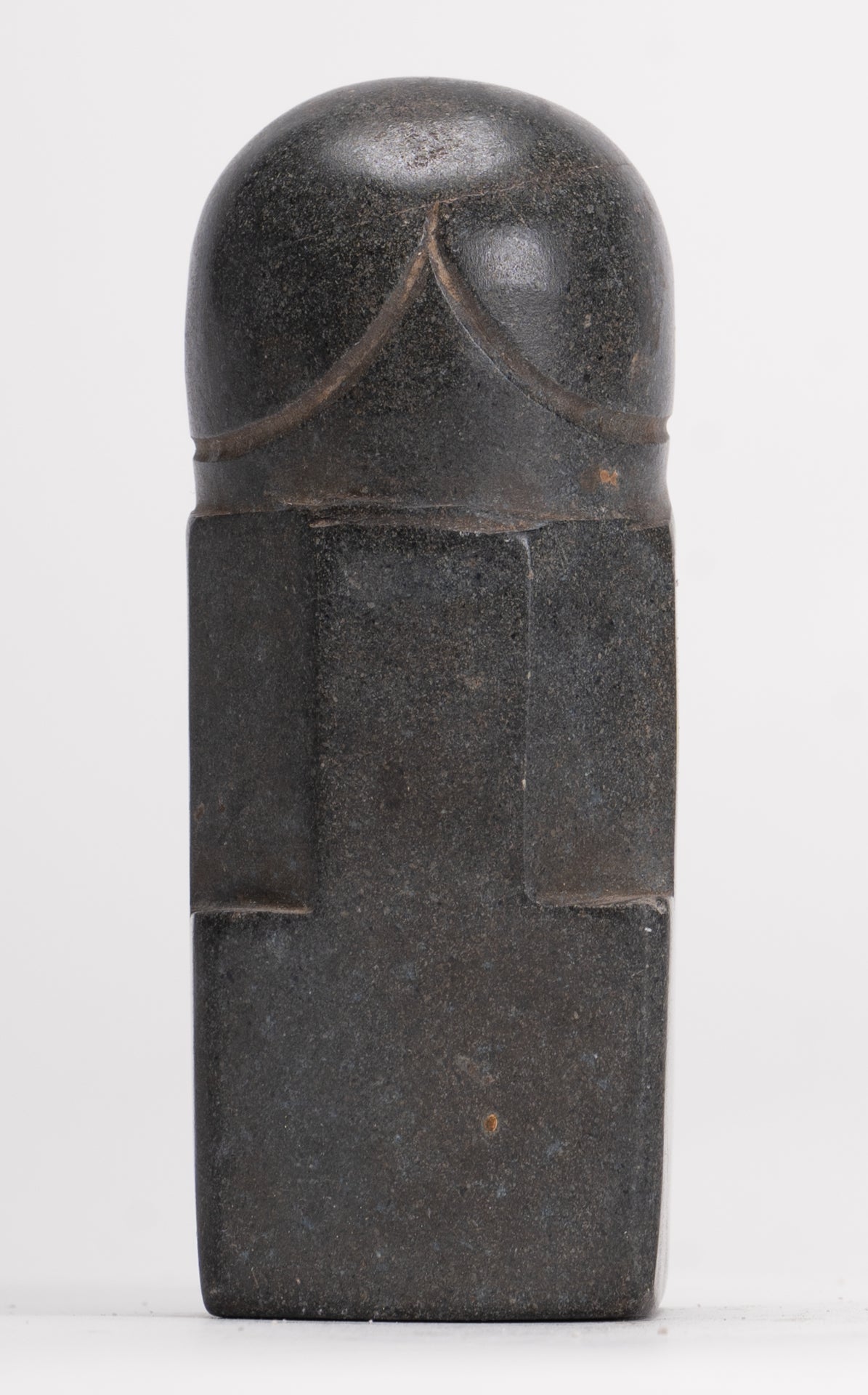 Antique Khmer Style Stone Shiva Mukhalinga Linga / Lingnum - 9cm/4"