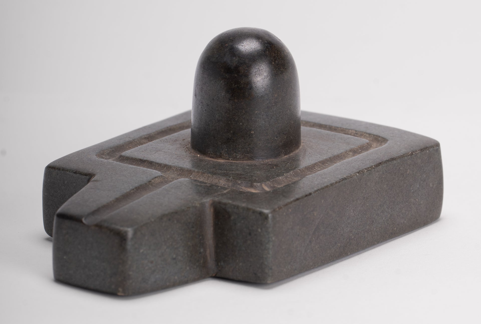 Linga Statue - Antique Khmer Style Two Piece Stone Linga / Lingnum & Yoni - 12cm/5"