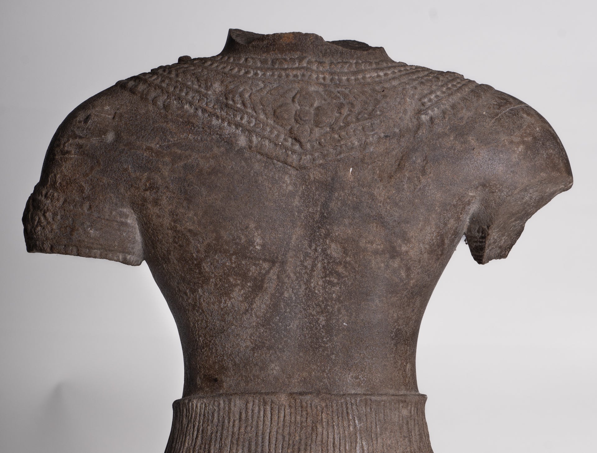 Lakshmi Statue - Antique Baphuon Style Stone Lakshmi / Devi Consort of Vishnu Torso - 58cm/23"