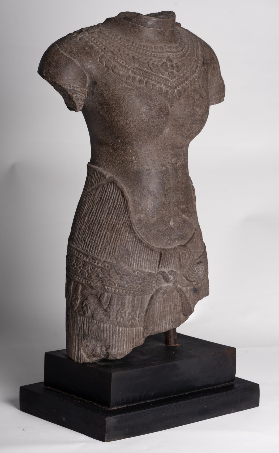 Lakshmi Statue - Antique Baphuon Style Stone Lakshmi / Devi Consort of Vishnu Torso - 58cm/23"