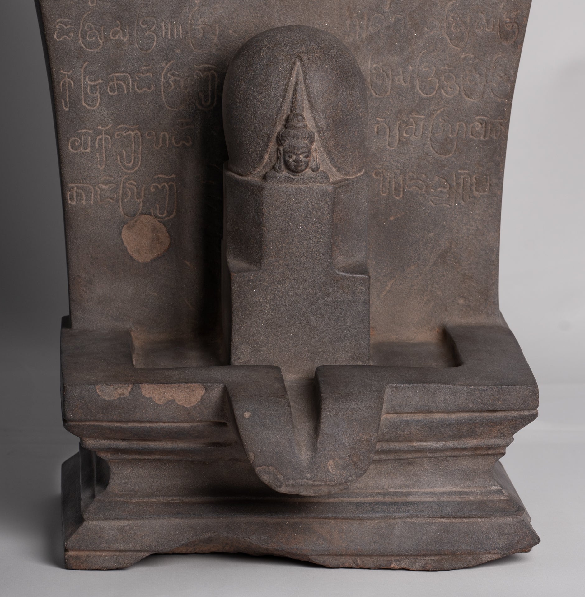 Stone Linga - Antique Khmer Style Sandstone Shiva Linga / Lingnum & Yoni - 57cm/23"