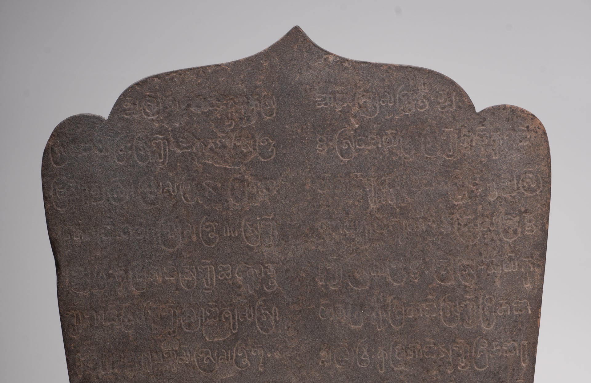 Buddha Statue - Antique Khmer Style Stone Stele Seated Meditation Buddha Statue - 61cm/24"