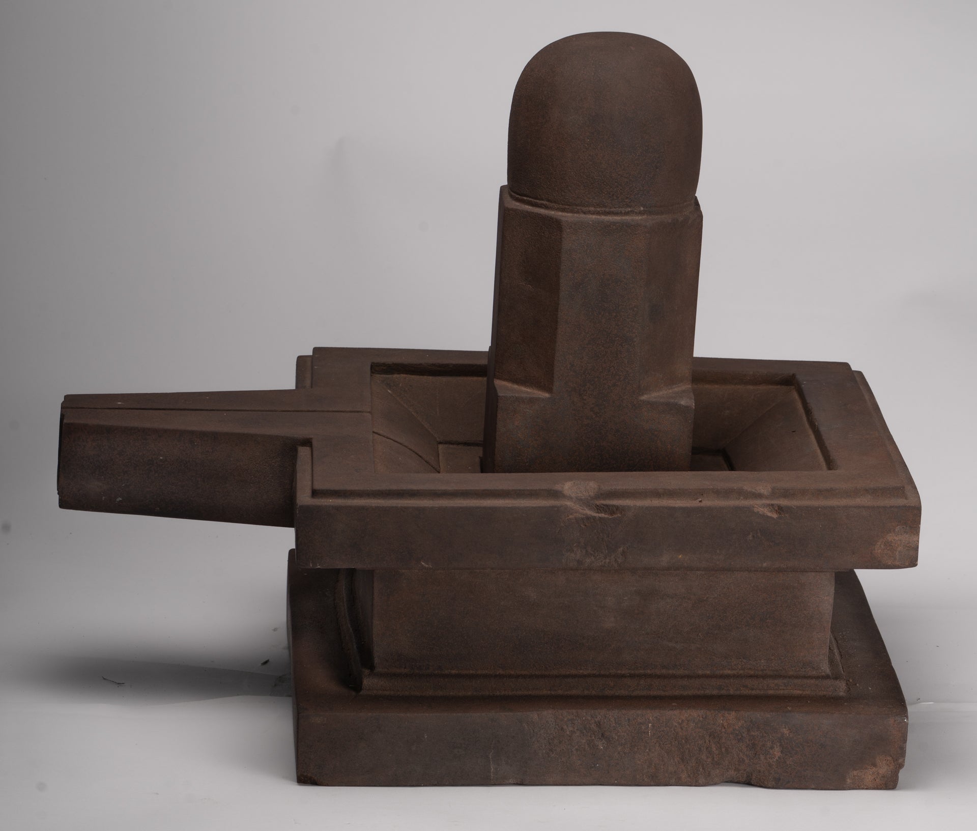 Linga Statue - Antique Khmer Style Two Piece Stone Linga / Lingnum & Yoni - 47cm/19"