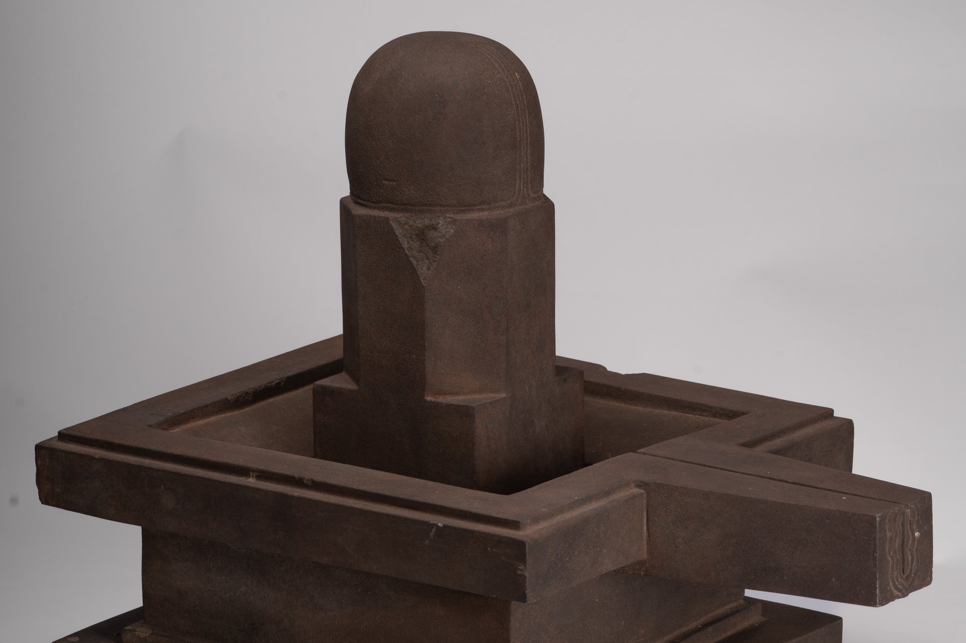 Linga Statue - Antique Khmer Style Two Piece Stone Linga / Lingnum & Yoni - 47cm/19"