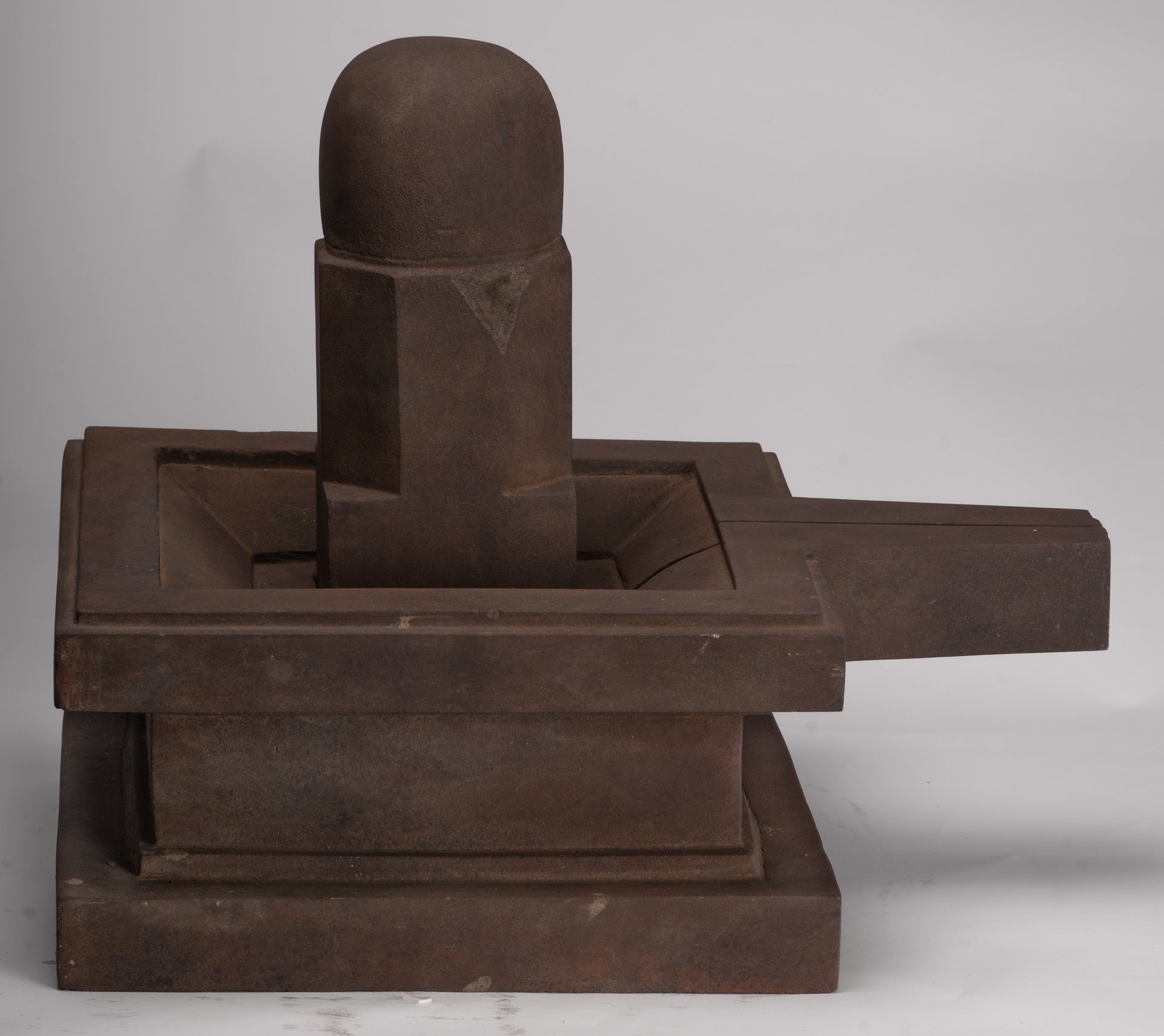 Linga Statue - Antique Khmer Style Two Piece Stone Linga / Lingnum & Yoni - 47cm/19"