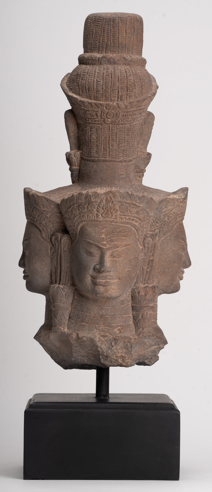 Bodhisattva - Antique Baphuon Style Mounted Stone Hevajra Statue - 55cm/22"