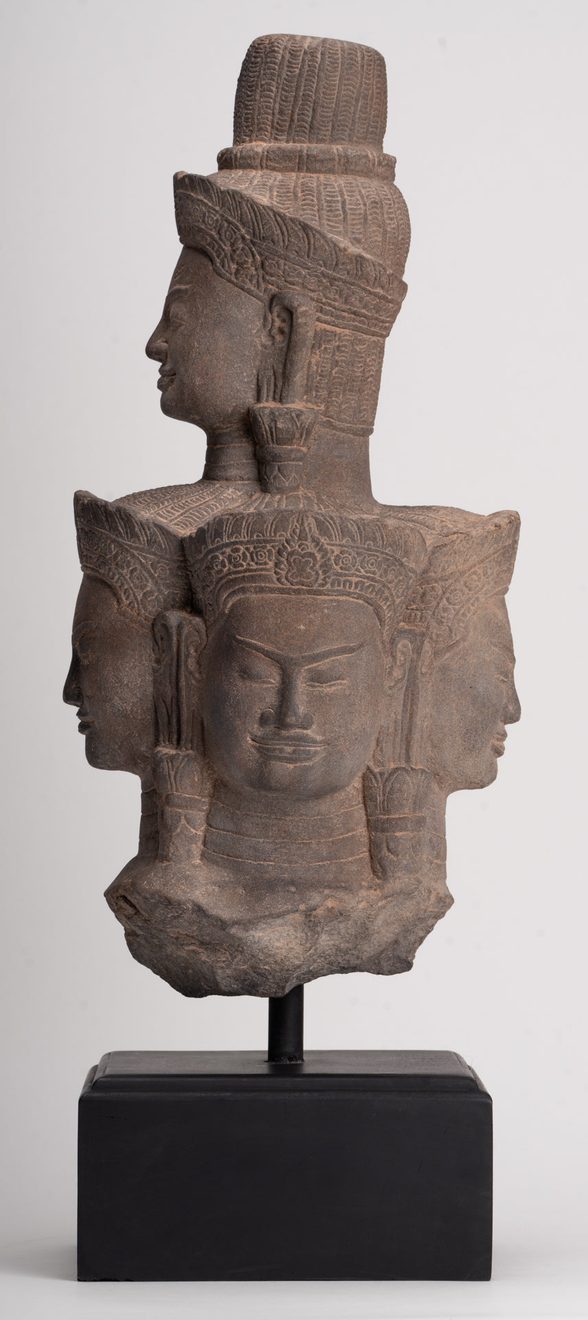 Bodhisattva - Antique Baphuon Style Mounted Stone Hevajra Statue - 55cm/22"