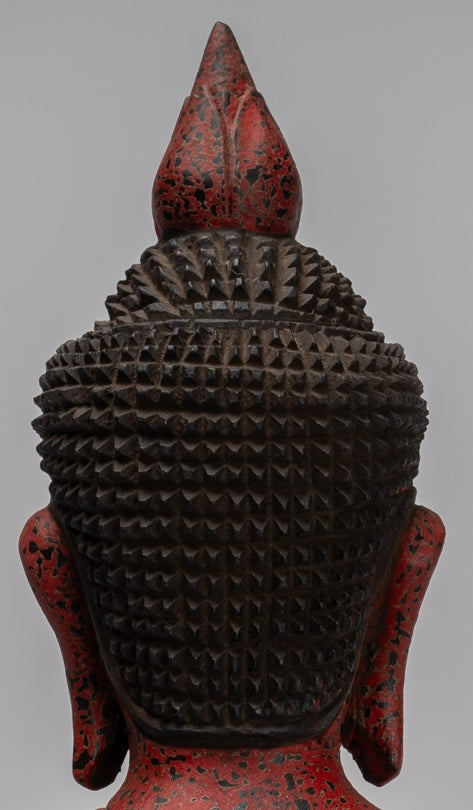 Statue di Buddha - Antique Khmer in stile Cambogia seduta statue di Buddha Insegnamento Mudra - 46 cm/18 "