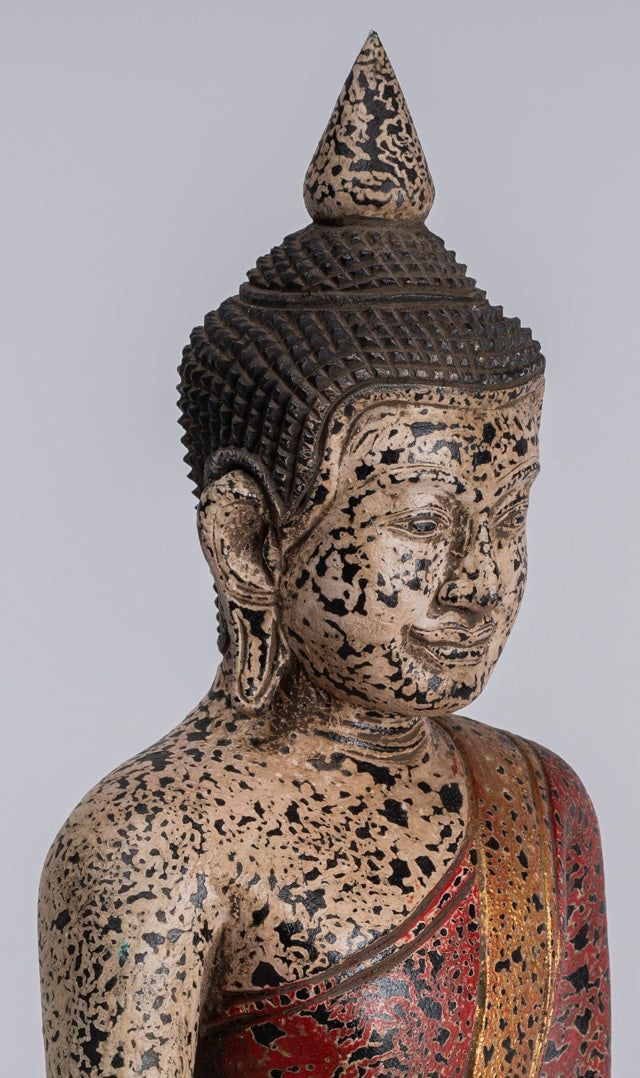 Estatua de Buda - Estatua de Buda de la Madera de Madera Asia ASIA ASIA ASIA ASIA - 34cm/14 "