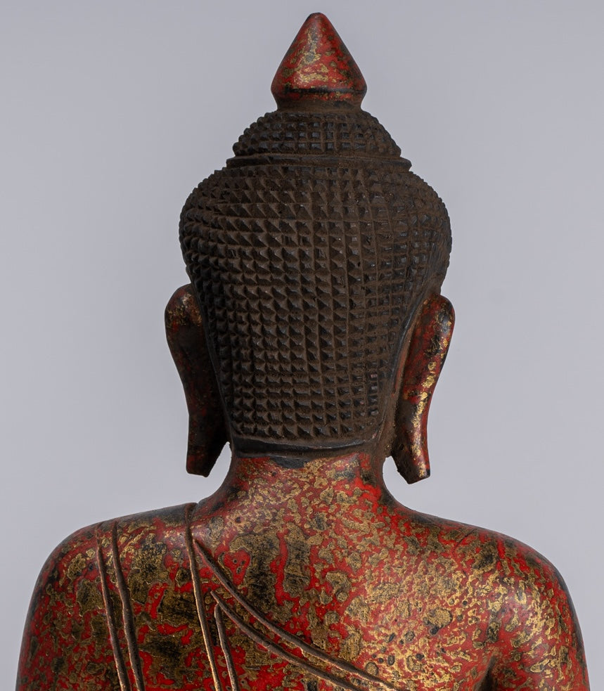 Statue Buddha - Antique Khmer in stile Khmer Cambogia STATUE BUDDHA BUDDHA Insegnamento Mudra - 31 cm/12 "