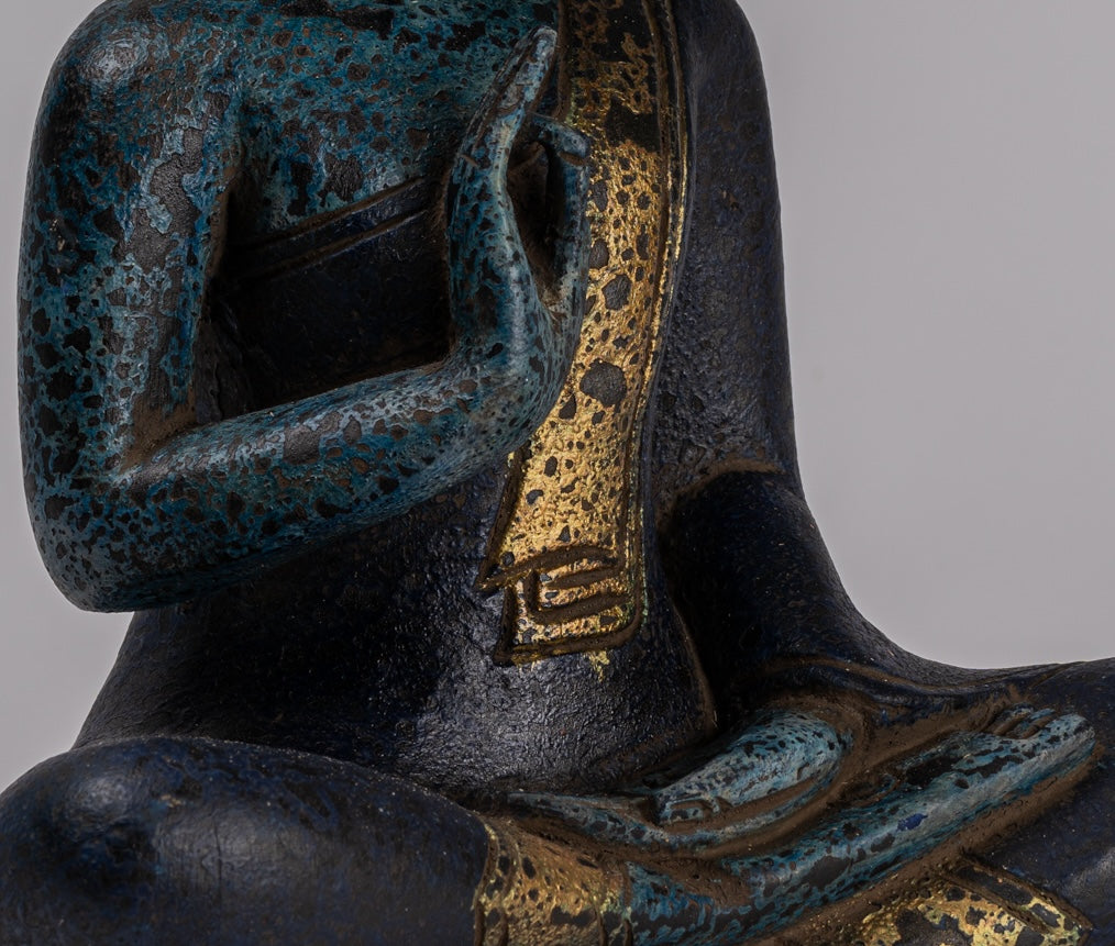 Statue Buddha - Antique Khmer in stile Khmer Cambogia STATUE BUDDHA BUDDHA Insegnamento Mudra - 31 cm/12 "