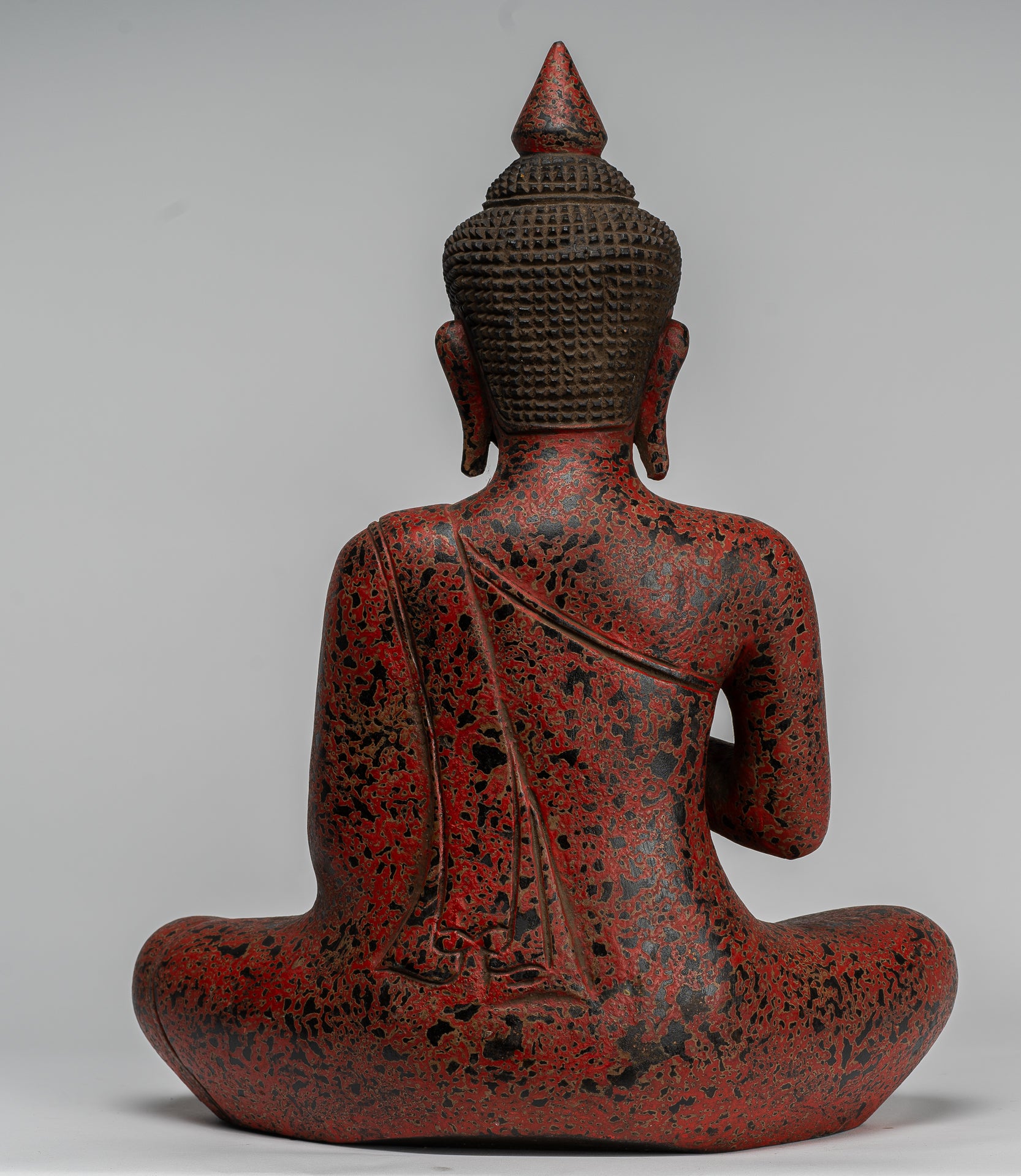 Statue Buddha - Antique Khmer in stile Cambogia Statue Buddha seduta Insegnamento Mudra - 40 cm/16 "