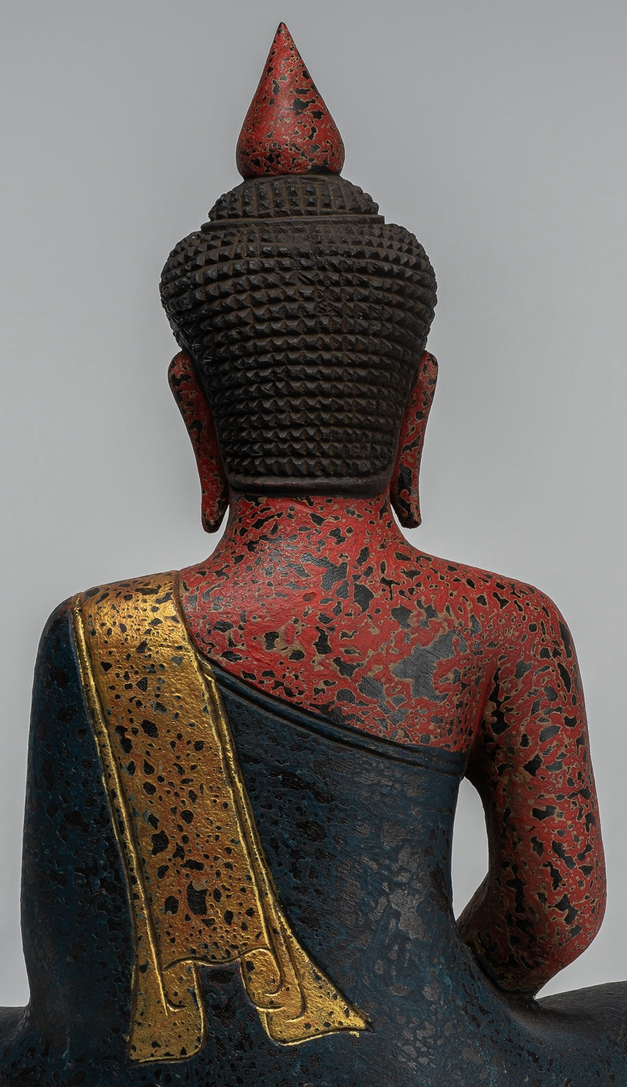 Buddha Sculpture - Antique Khmer in stile Khmer Seduto Buddha Statue Dhyana Meditation Mudra - 40 cm/16 "