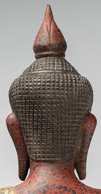 Statua Buddha - Antique Khmer Style SE Asia Meditazione in legno Statua Buddha - 53 cm/21 "