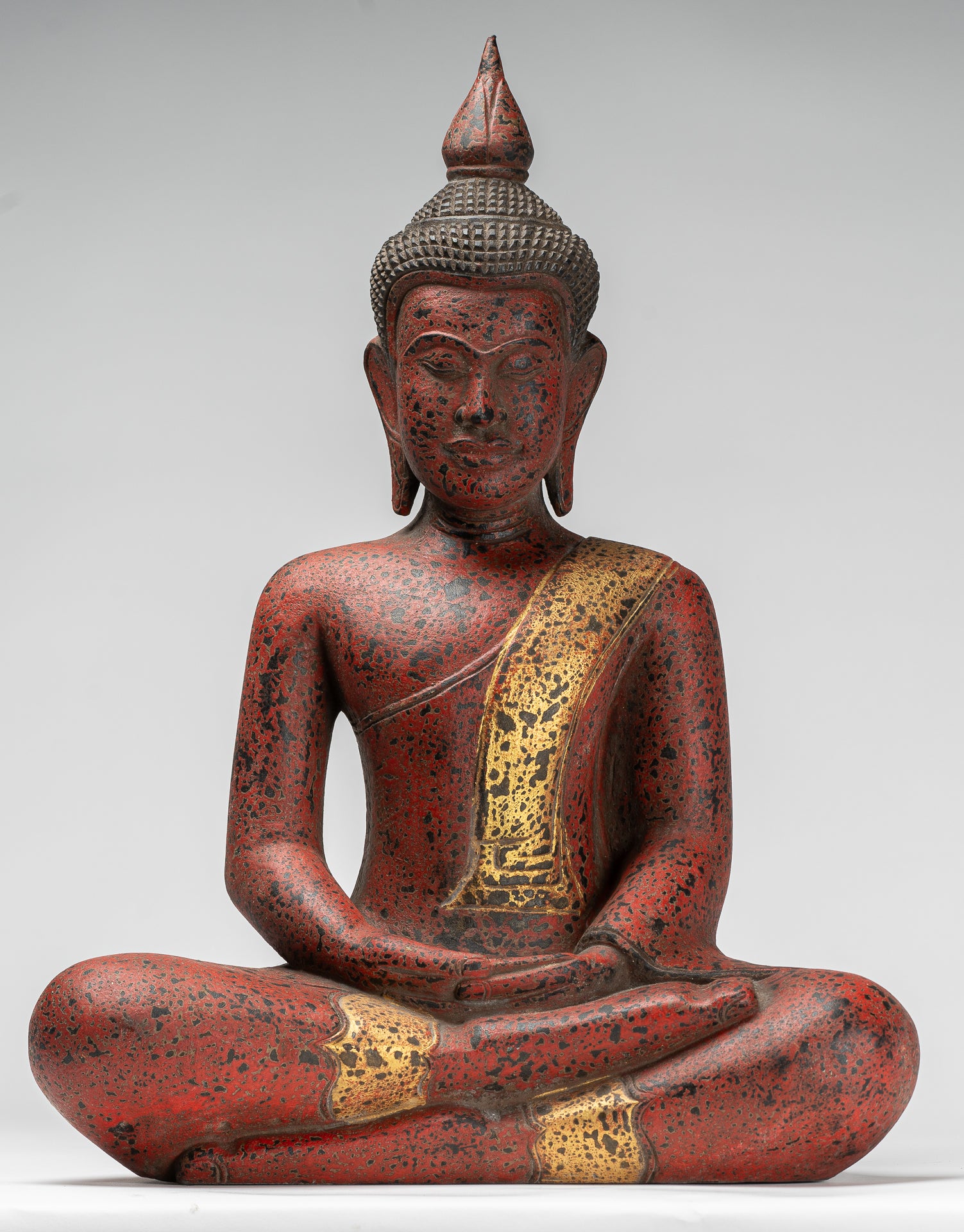 Statua Buddha - Antique Khmer Style SE Asia Meditazione in legno Statua Buddha - 53 cm/21 "