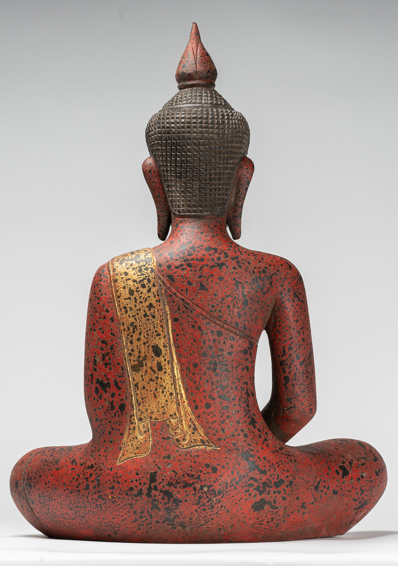 Statua Buddha - Antique Khmer Style SE Asia Meditazione in legno Statua Buddha - 53 cm/21 "