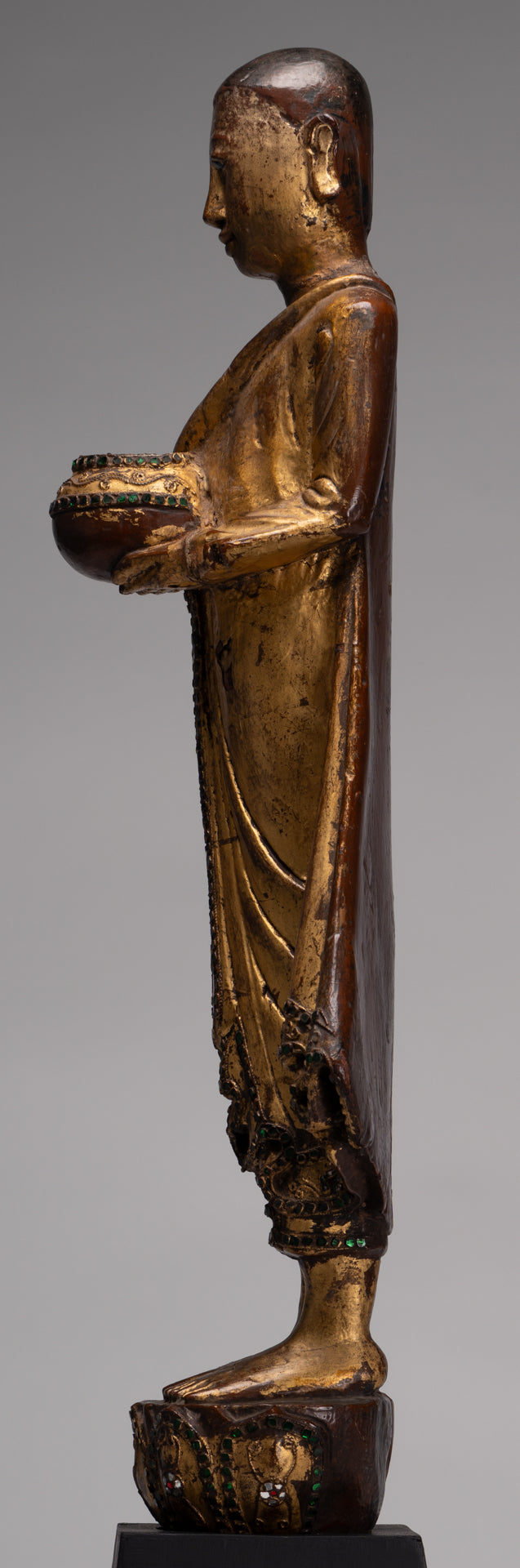 Antike birmanische Stehmandalay Mönch Statue - 90 cm/36 "