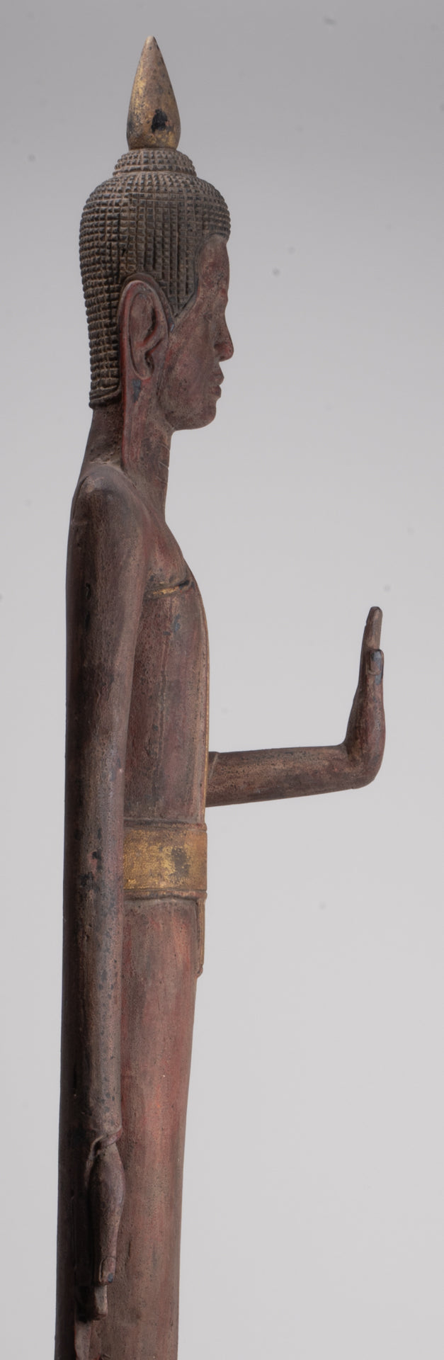 Gran estatua de Buda - Estatua de Buda de Buda de Madera de estilo antiguo de estilo jemer - 163 cm/65 "