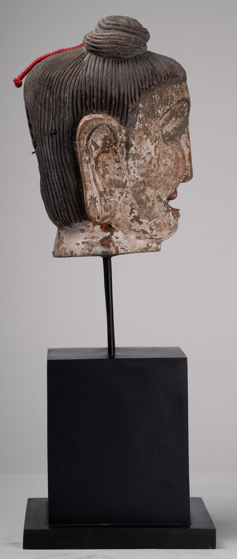 Antique Puppet Statue - Antique Burmese Style Painted Wood Puppet Head - 49cm/20"