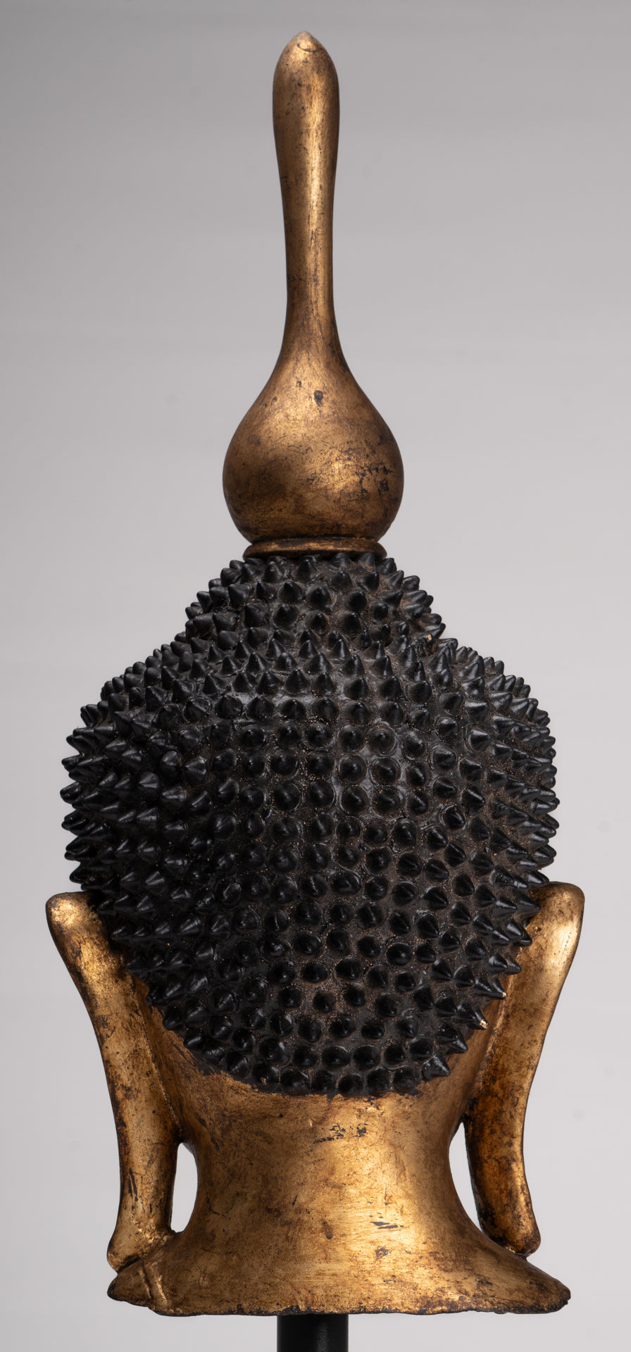 Antique Burmese Style Shan Gold Lacquer Buddha Head - 56cm/22"