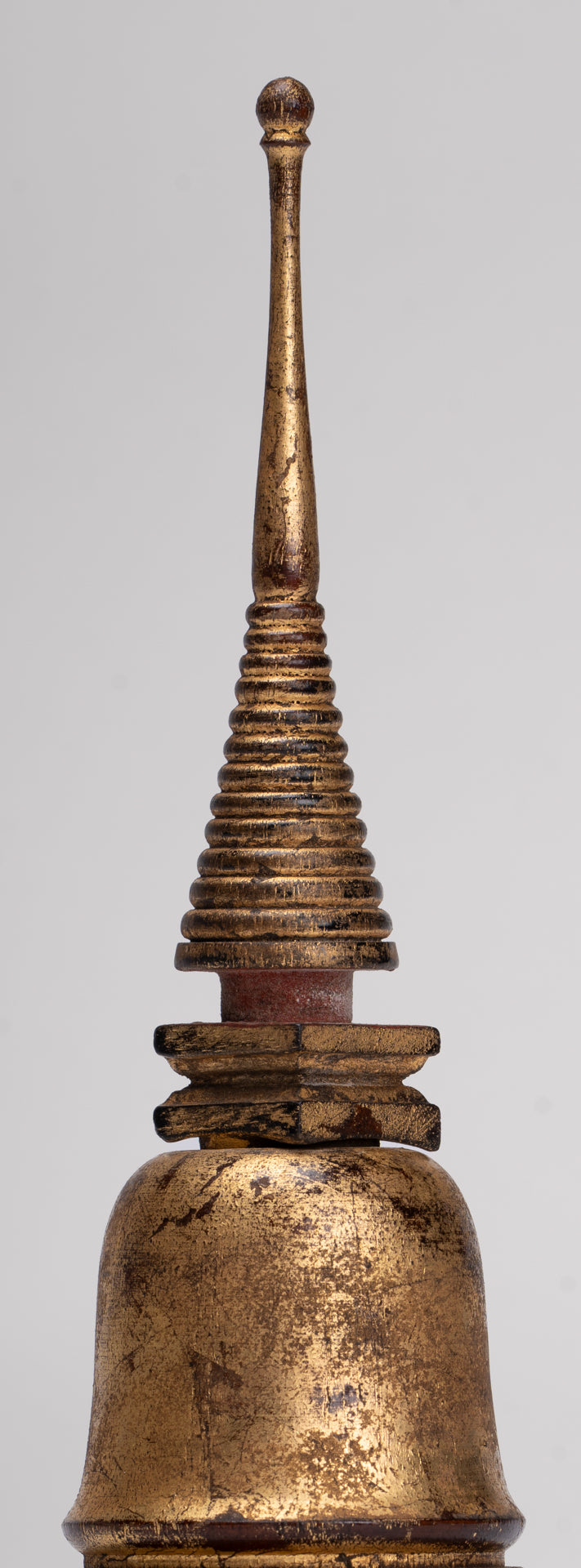 Buddhist Stupa - Antique Thai Style Wood Nirvana Stupa or Chedis - 26cm/10"