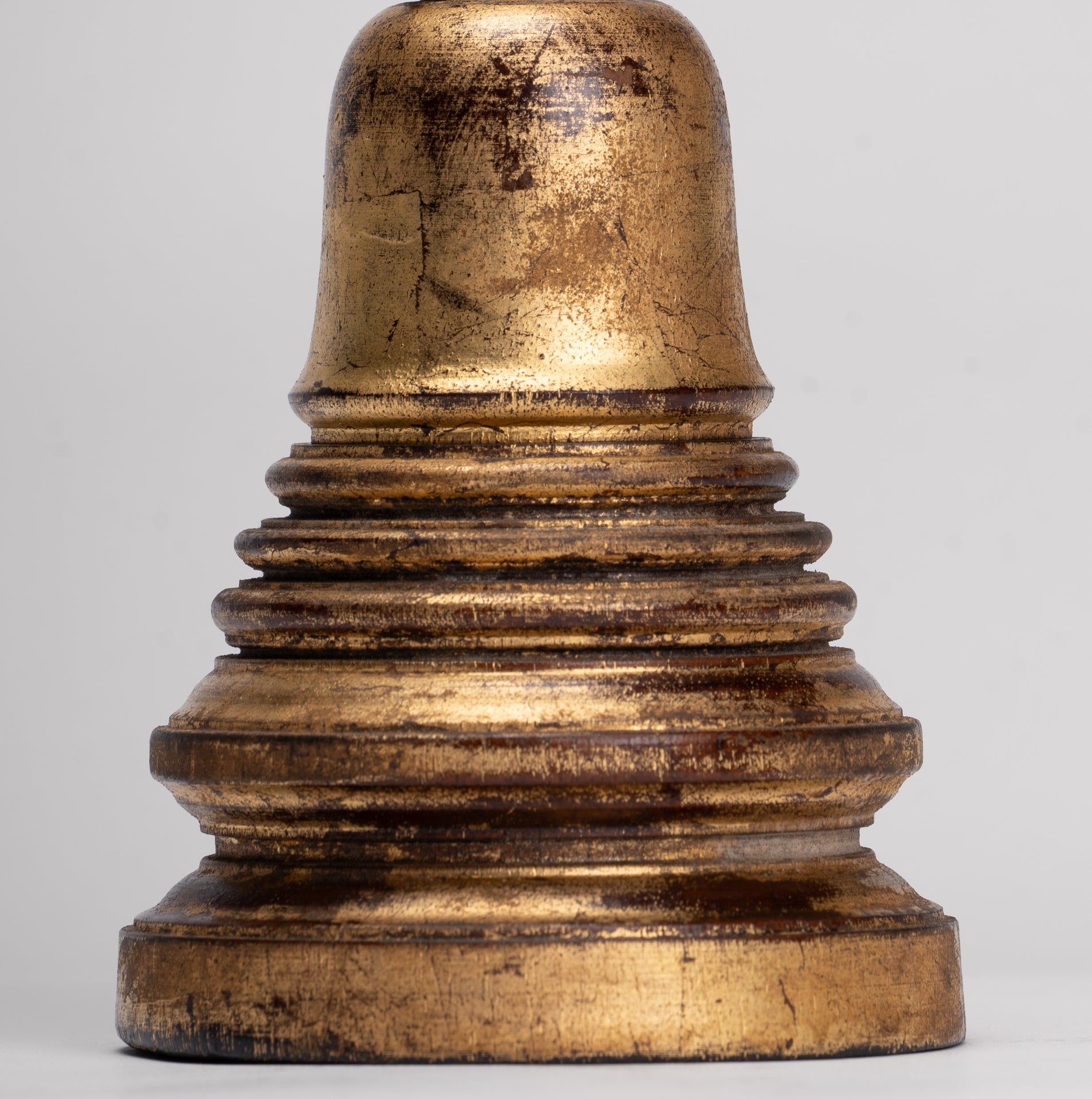 Buddhist Stupa - Antique Thai Style Wood Nirvana Stupa or Chedis - 26cm/10"