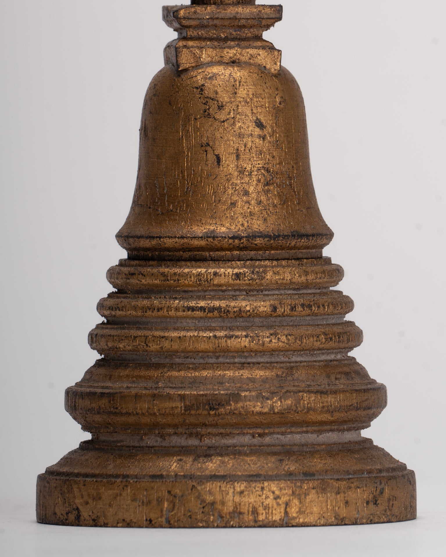 Buddhist Stupa - Antique Thai Style Wood Nirvana Stupa or Chedis - 20cm/8"