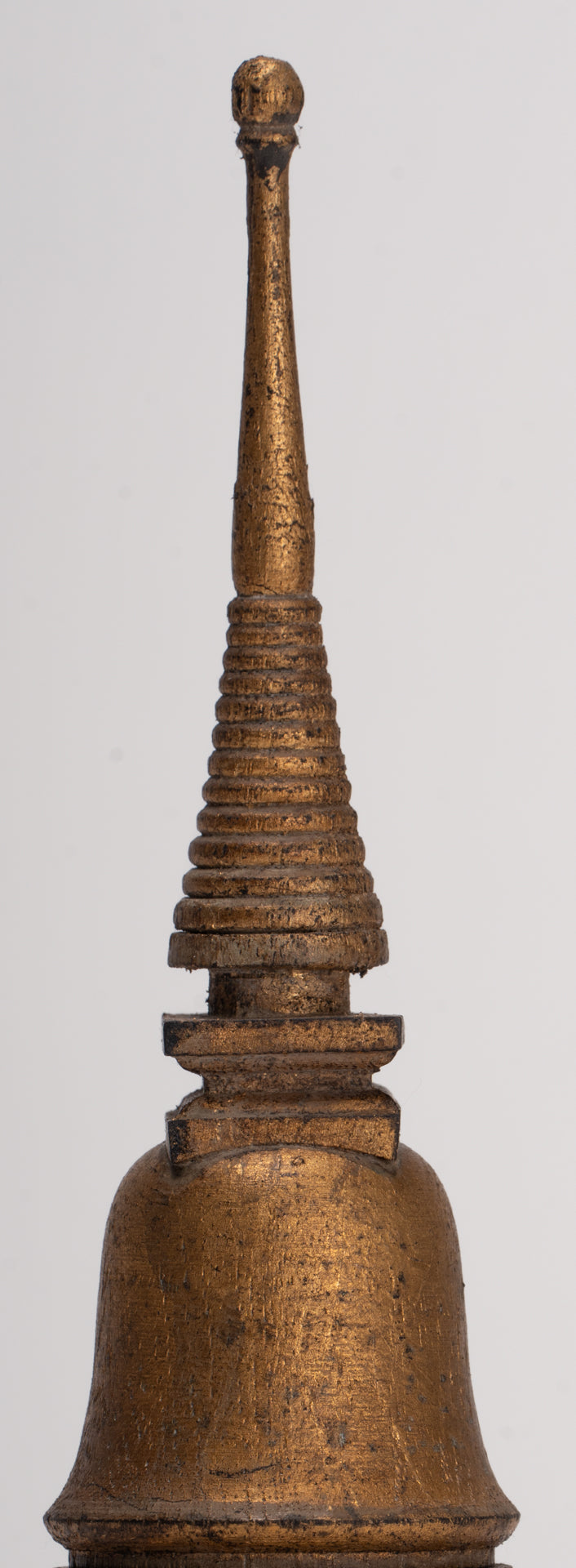 Buddhist Stupa - Antique Thai Style Wood Nirvana Stupa or Chedis - 20cm/8"
