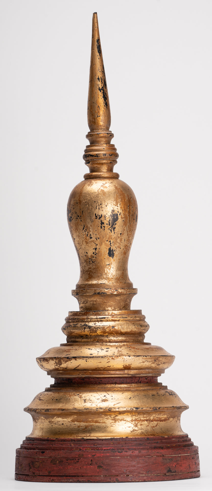 Buddhist Stupa - Antique Burmese Style Wood Nirvana Stupa or Chedis - 50cm/20"