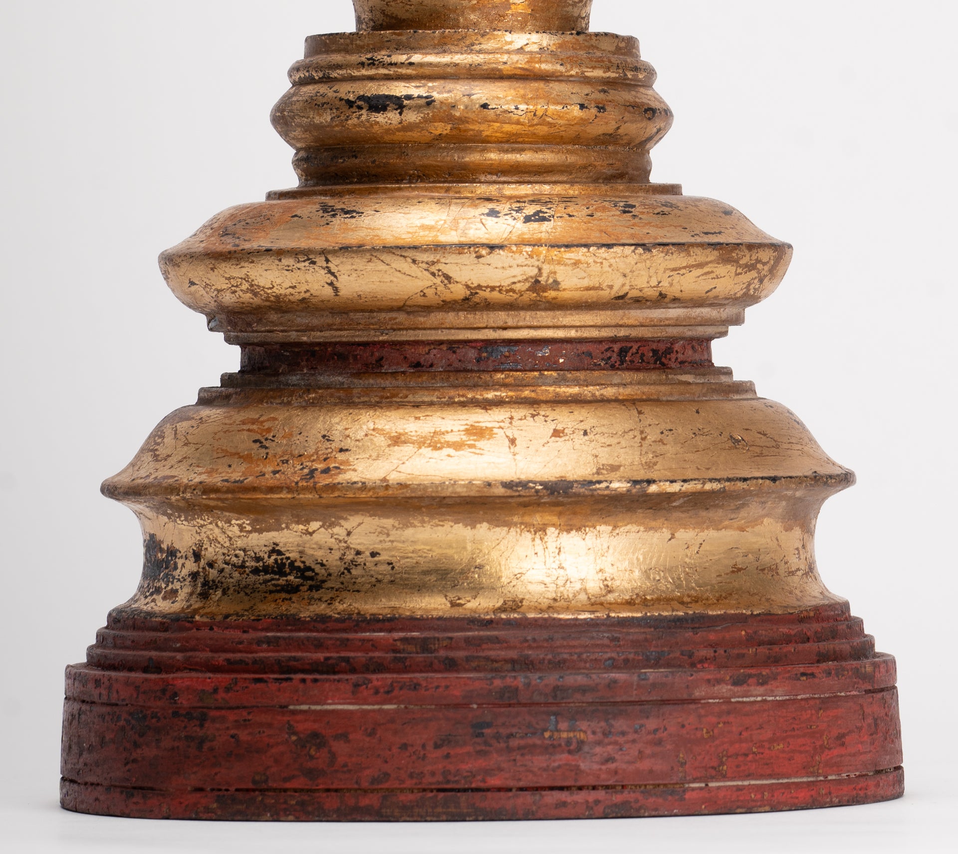 Buddhist Stupa - Antique Burmese Style Wood Nirvana Stupa or Chedis - 50cm/20"