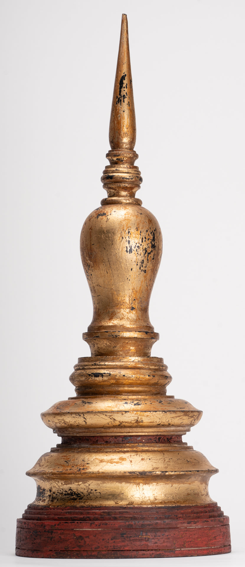 Buddhist Stupa - Antique Burmese Style Wood Nirvana Stupa or Chedis - 50cm/20"