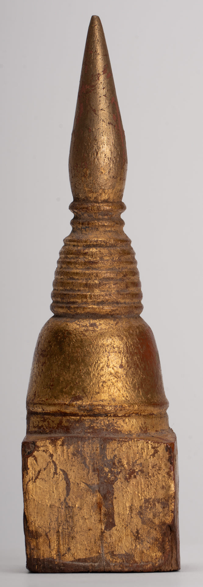 Buddhist Stupa - Antique Thai Style Wood Nirvana Stupa or Chedis - 18cm/7"