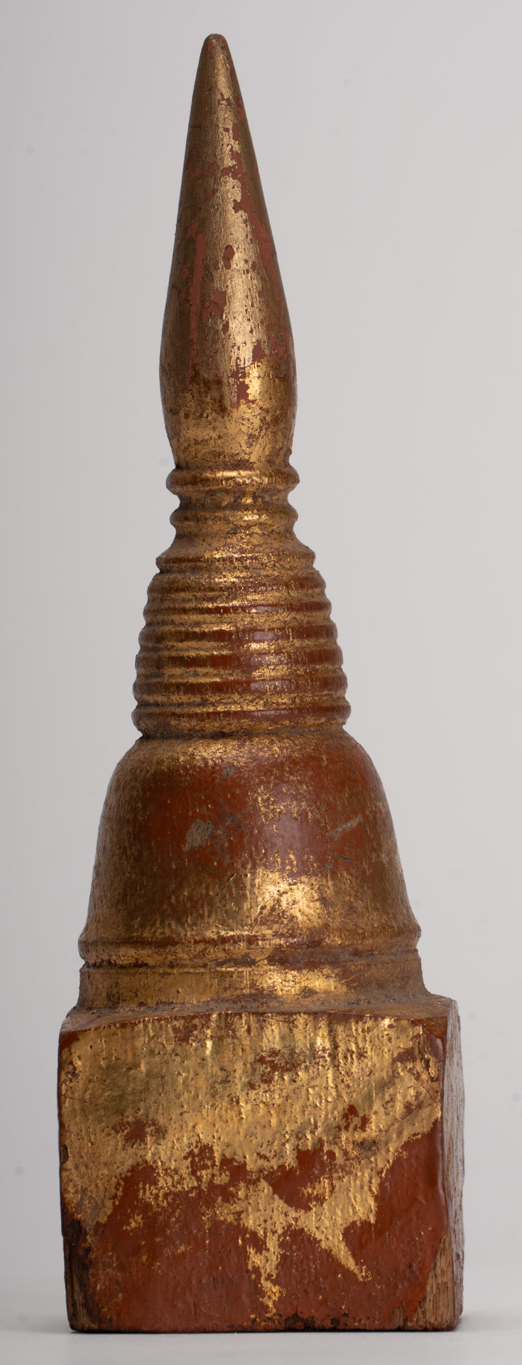 Buddhist Stupa - Antique Thai Style Wood Nirvana Stupa or Chedis - 18cm/7"