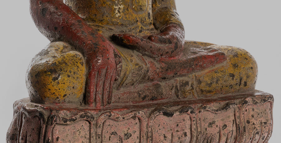 Buddha Statue - Antike Khmer -Stil Se Asia Holzaufklärung Buddha Statue - 66cm/26 "