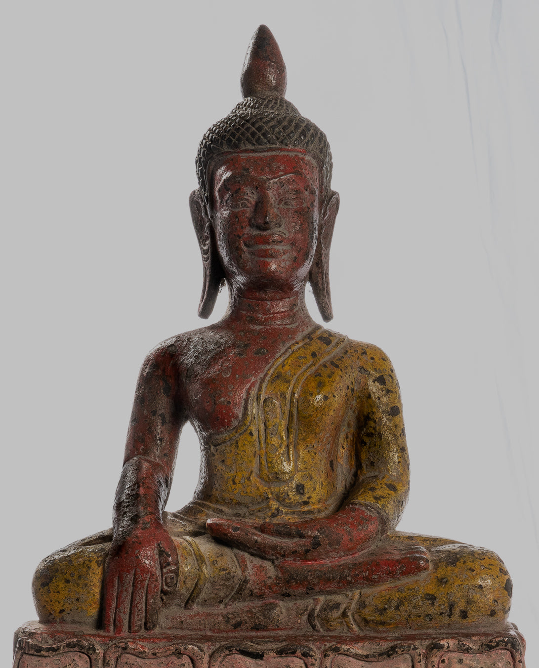 Buddha Statue - Antique Khmer Style SE Asia Wood Enlightenment Buddha Statue - 66cm/26"