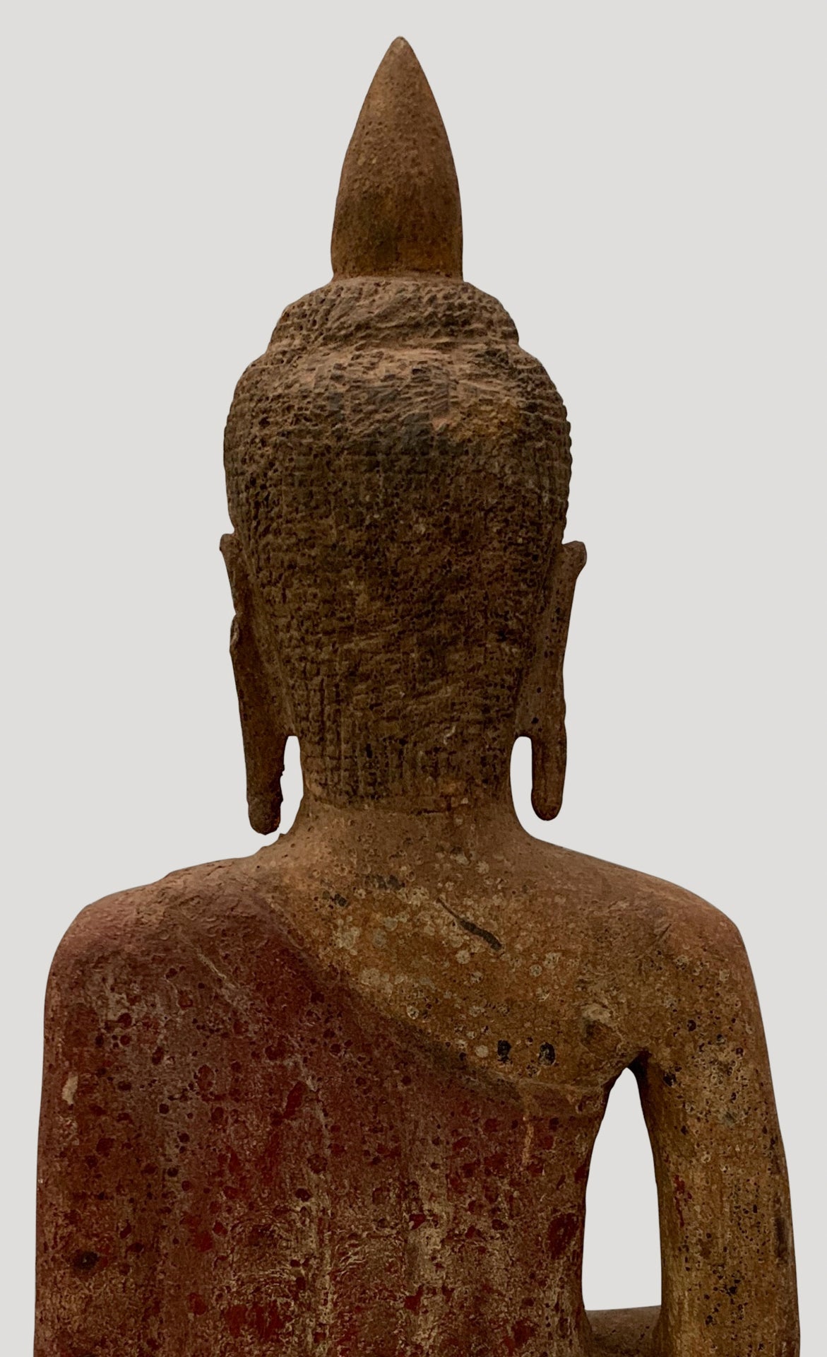 Buddha Statue - Antique Khmer Style SE Asia Wood Meditation Buddha Statue - 56cm/22"