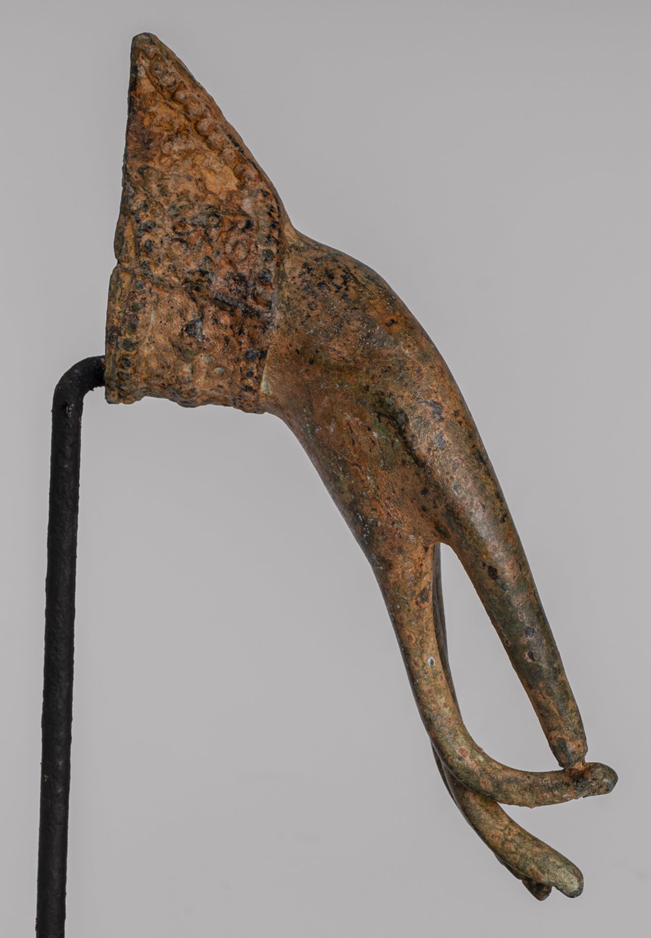 Mounted Antique Thai Style Southeast Asia Bronze Thai Teaching Hand - 21cm/8"