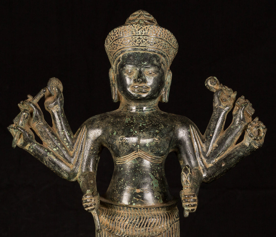 Antique Khmer Style Koh Ker Durga Mahishasuramardini Statue- 54cm/22 "