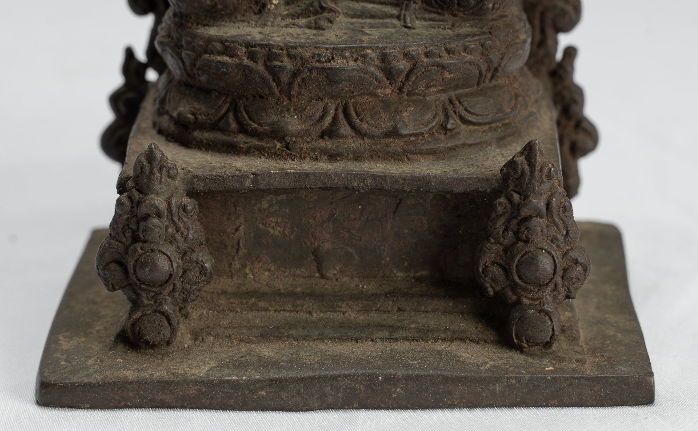 Statua Ganesha - Antique Statue Ganesha in stile giavanese in bronzo indonesiano - 18 cm/7 "