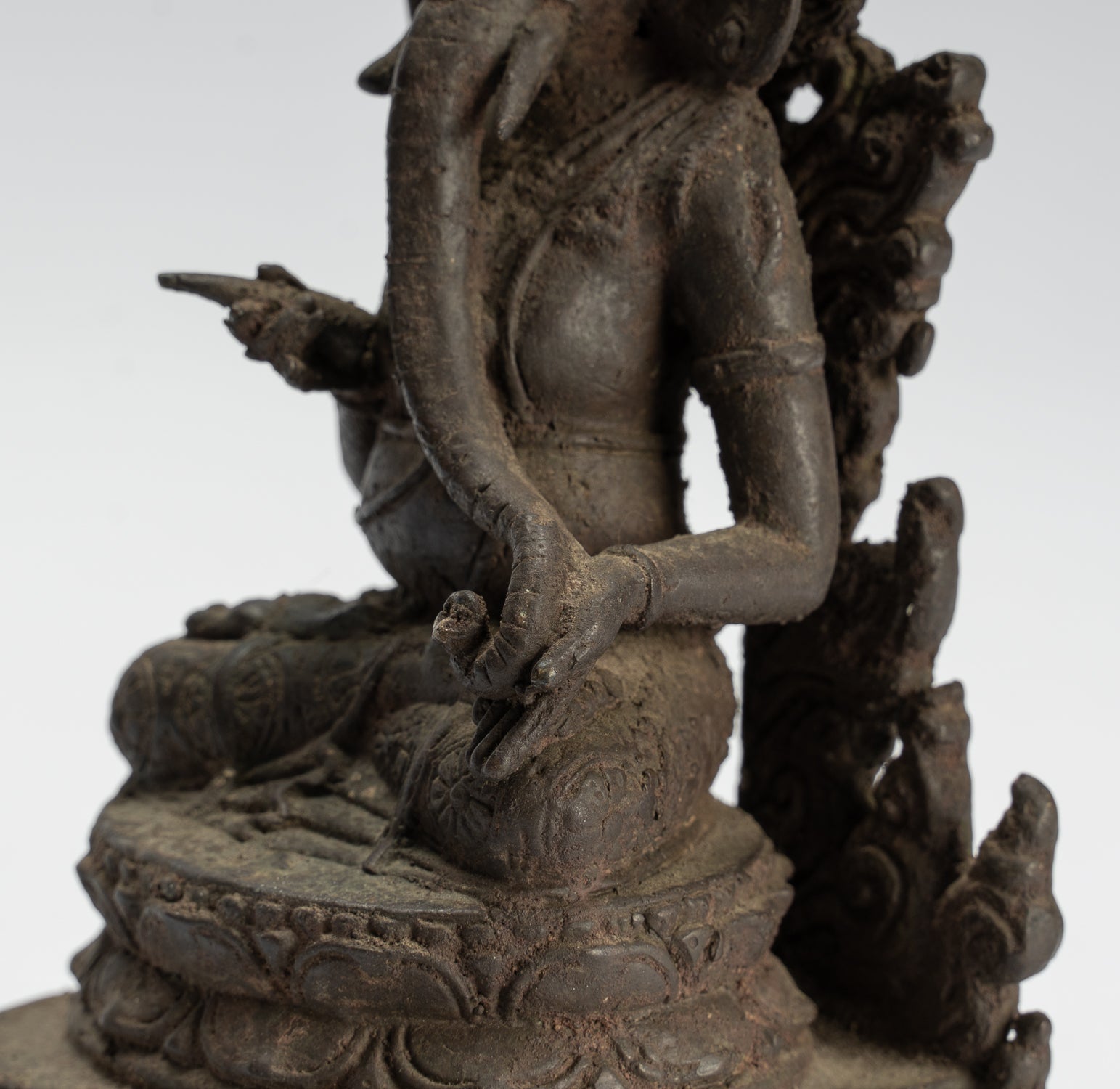 Statua Ganesha - Antique Statue Ganesha in stile giavanese in bronzo indonesiano - 18 cm/7 "