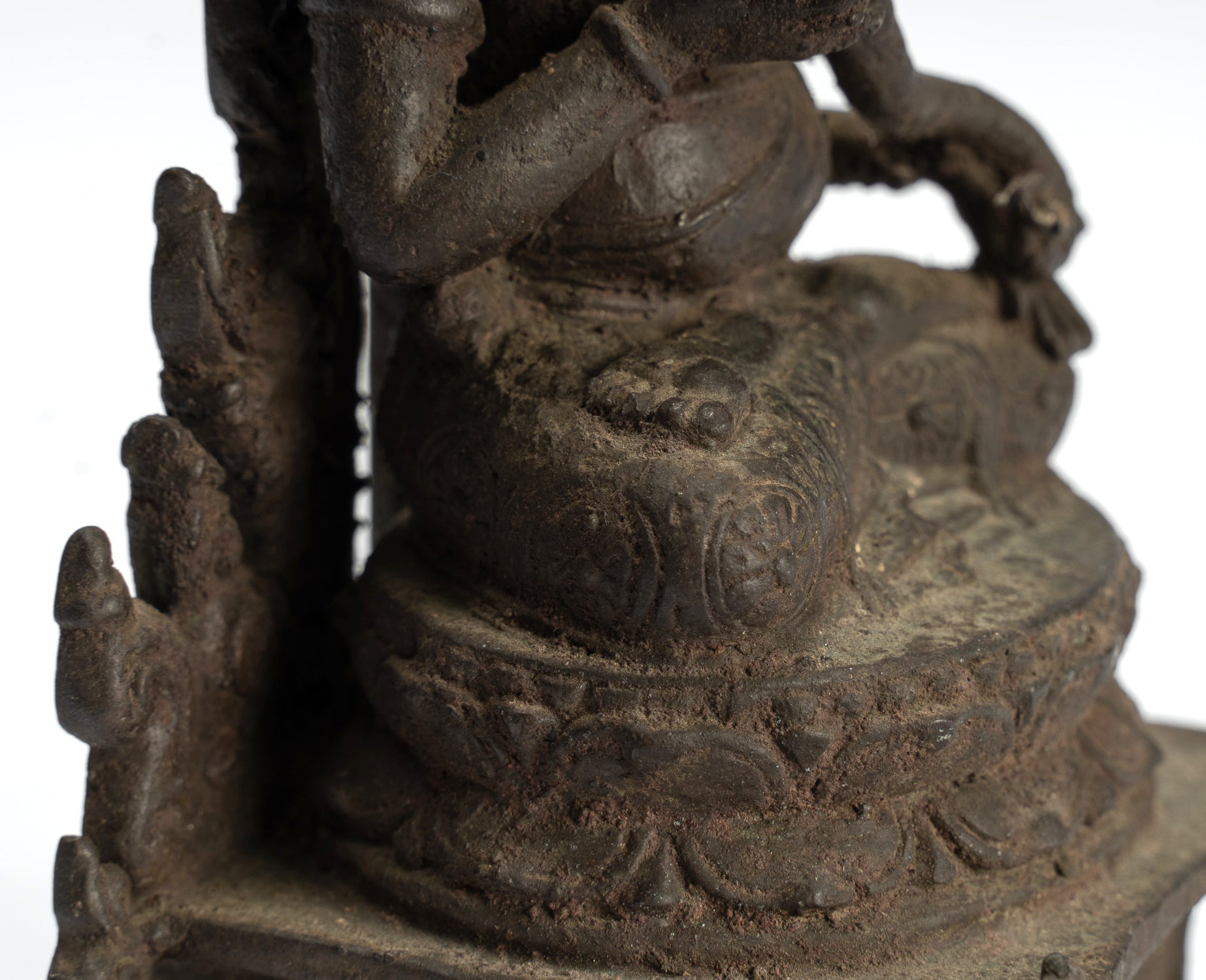 Statua Ganesha - Antique Statue Ganesha in stile giavanese in bronzo indonesiano - 18 cm/7 "