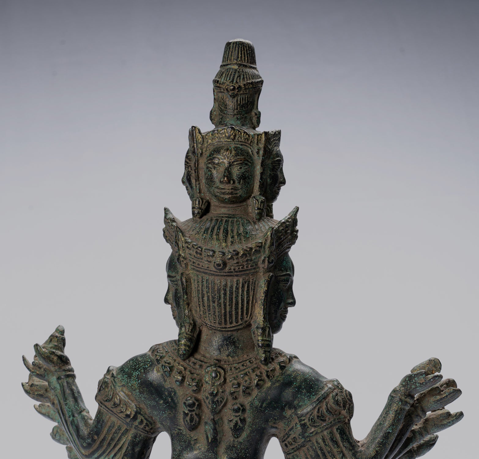 Antique Khmer Style Standing Bronze Angkor Wat Hevajra Statue-59cm/24 " Tall